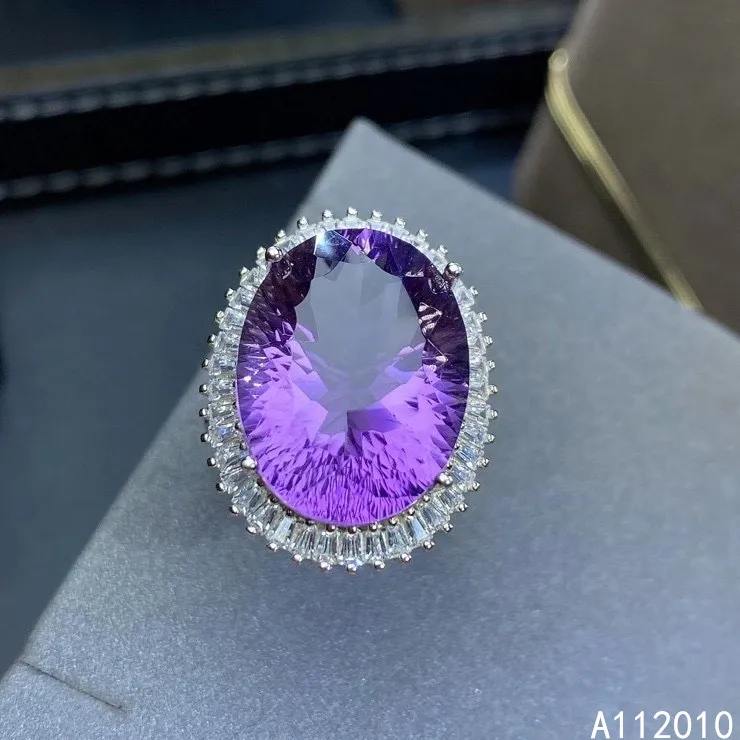 

KJJEAXCMY fine Exquisite jewelry 925 sterling silver inlaid natural gem Amethyst gemstone exquisite new woman girl Female ring