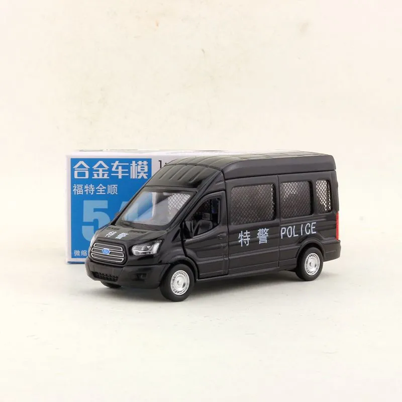 

Diecast Metal Toy Model 1:52 Scale Ford Transit MPV Truck Car Pull Back Doors Openable Educational Collection Gift Match Box