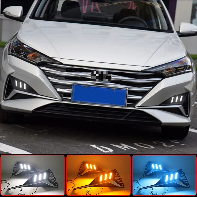 

For Hyundai Accent Solaris Verna 2020 LED DRL Daytime Running Light Fog Lamp 12V Car Running Lights