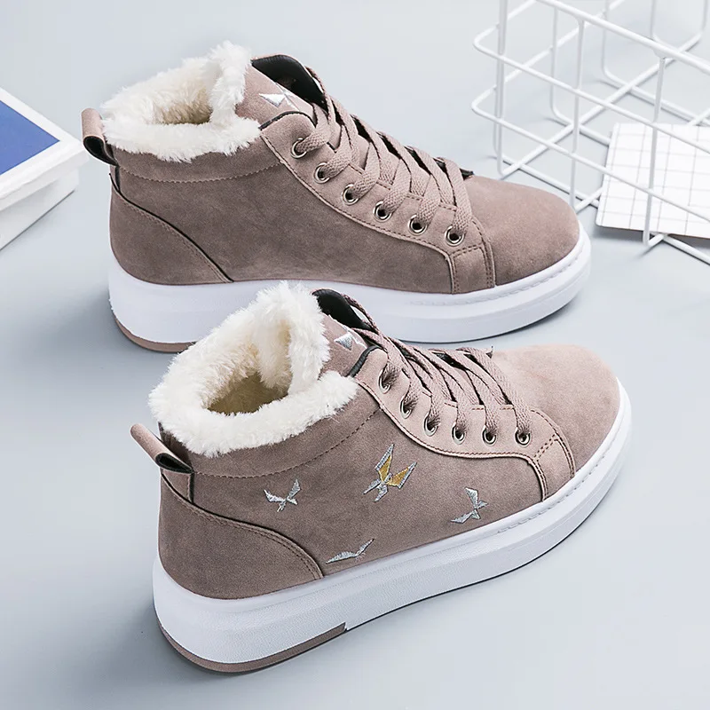 

Women's High Top Cotton Shoes Winter New Snow Ankle Boots with Velvet Cushion Women's Short Boots Platform Casual Sports Shoes