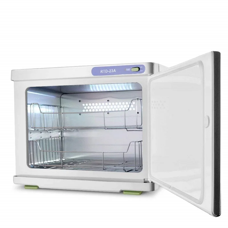23L Towel Warmer Cabinet Disinfection Large Sterilizer Heater Box With UV Light For Spa Beauty Salon Nails Tools Sterilization