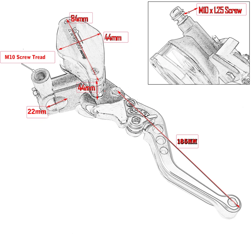 Brake Master Cylinder Clutch Hydraulic Fuel Tank Moto Lever 22mm for K1200R GROM DIO Repsol Motorcycle Fluid Reservior Set