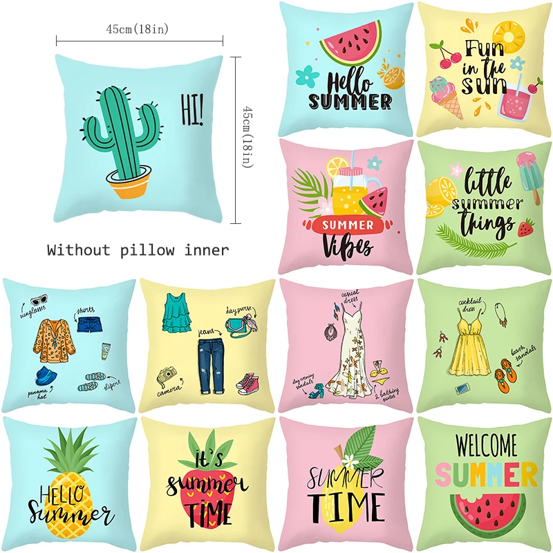 Summer Personalized Cartoon Fruit Juice Cushion Cover Pineapple Strawberry Watermelon Sofa Bedroom Decoration Pillow