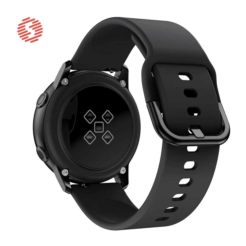 ShengOne-correa de fluoroelastómero para Samsung Galaxy Watch Active Galaxy, correa de silicona suave de 42MM para Gear Sport, 20MM de ancho
