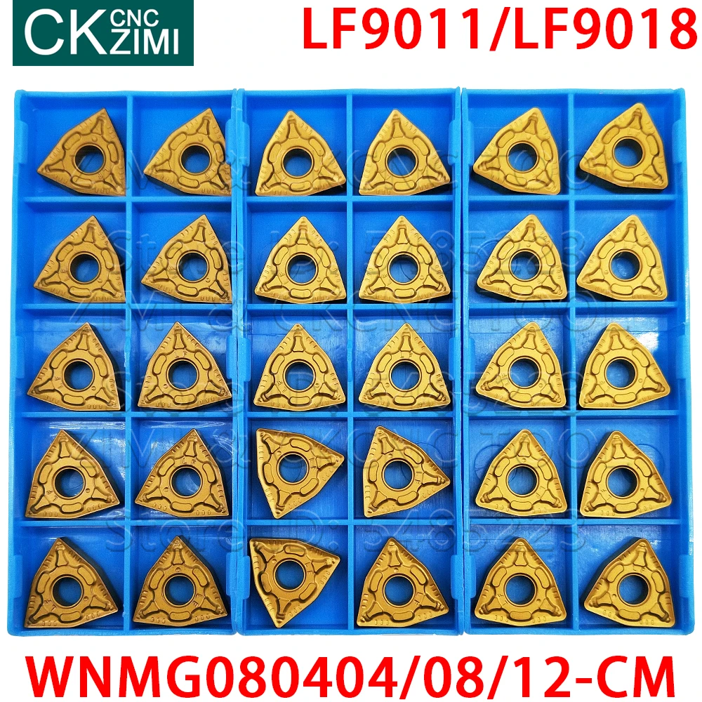 Insertos de torneado de carburo WNMG080404-CM WNMG080408-CM LF9011 LF9018, herramientas de torno CNC, herramienta de torneado de madera WNMG para acero