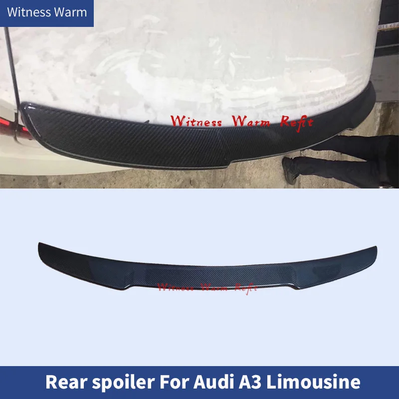 Rear Spoiler for Audi A3 S3 Sline Rs3 Sedan 2013 - 2019 Rear Trunk Spoiler Boot Lip Wing Carbon Fiber / Frp