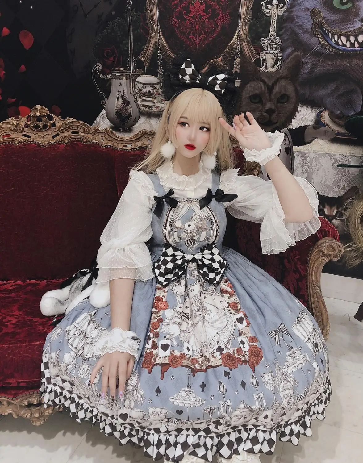 Sweetheart Lolita Goth Retro Mourning Alice Jsk Chiffon Jurk Gotische Paleis Zoete Prinses Lolita Jurk Vintage Hoge Taille