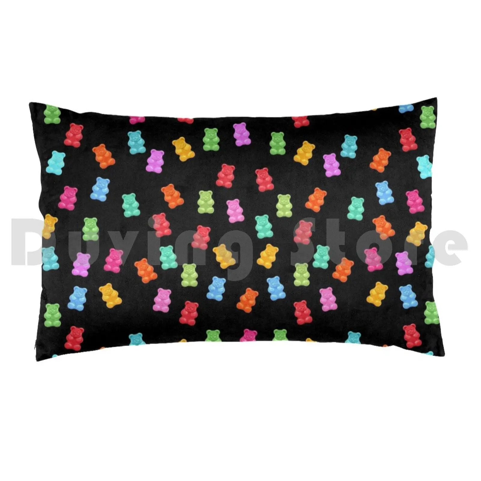 Gummy Bear Pattern Pillow Case Printed 35x50 Gummy Bear Candy Sweets Pattern Bonbon Food Treat Awesome