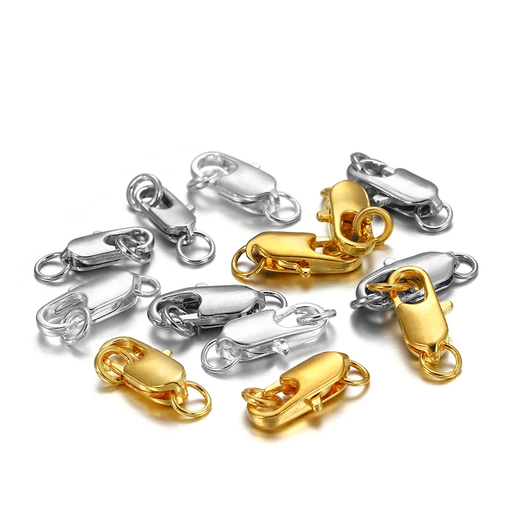 30pcs/lot Swivel Clasp With Open Jump Ring Necklace Bracelet Lobster Clasp Hooks For DIY Jewelry Making Supplies Accessories