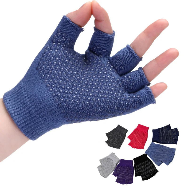 Pure cotton yoga gloves women outdoor sports half-finger fitness cycling non-slip fingerless gloves B53