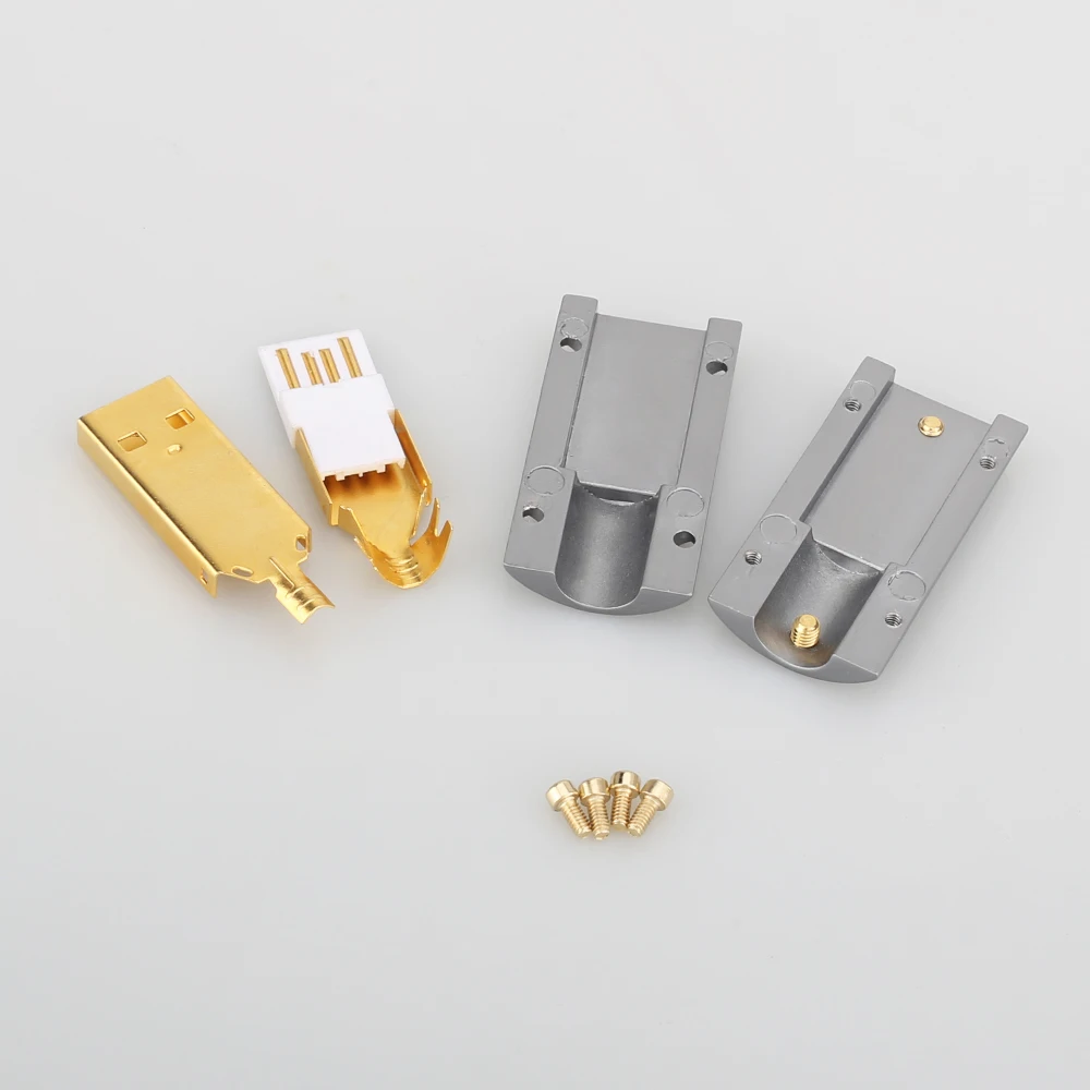 عالية الجودة فيبورغ UA201 مرحبا نهاية 24K مطلية بالذهب USB2.0 التوصيل USB موصل لتقوم بها بنفسك مرحبا فاي كابل يو اس بي مطلية بالذهب البرونزية USB