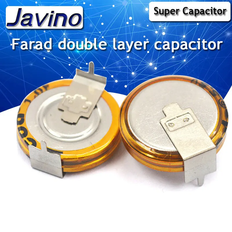 2PCS 5.5V 4F H Style Horizontal Super Capacitor Farad capacitor Double Layer Capacitor Low ESR Fast Charge Long Life diy kit