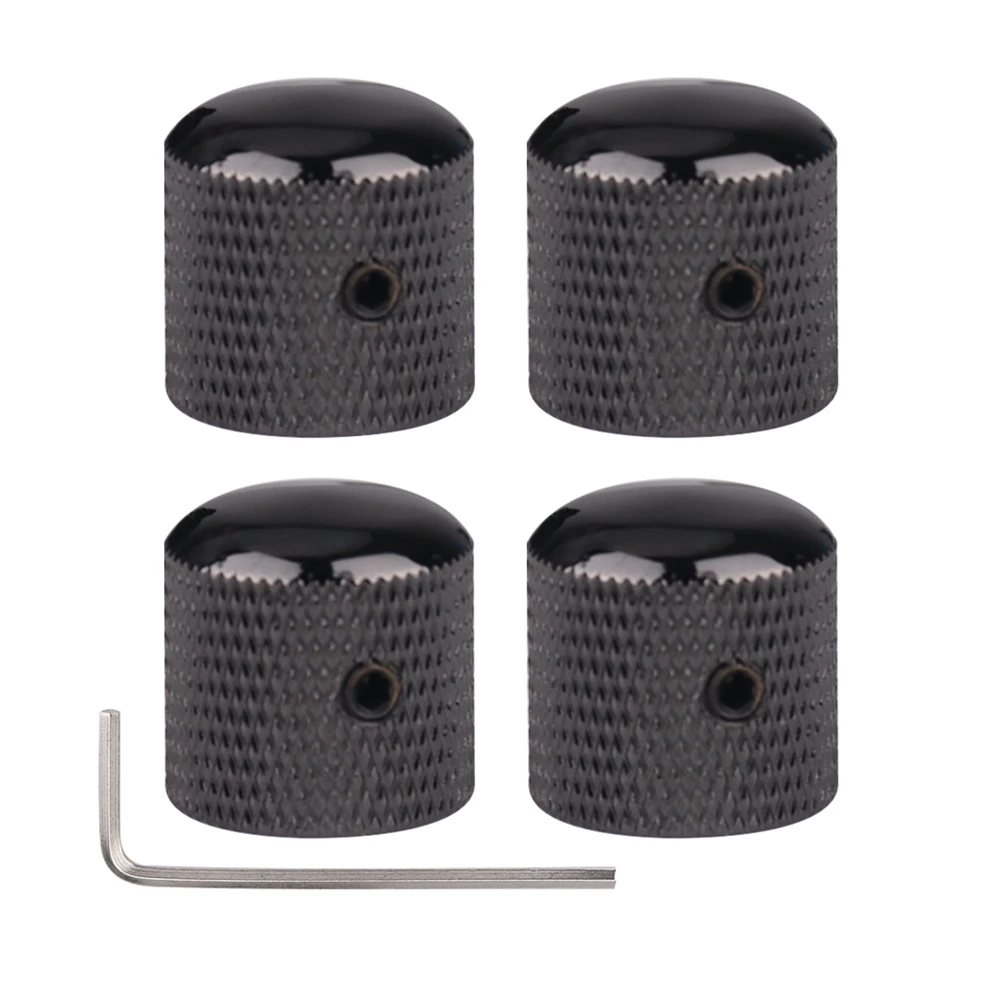 3 Stück/4 Stück Metall-Kuppelknöpfe für E-Bass, Lautstärkeregler mit Schraubenschlüssel, Bronze/BK/CR/GD/Schwarz Nickel – Detail 3