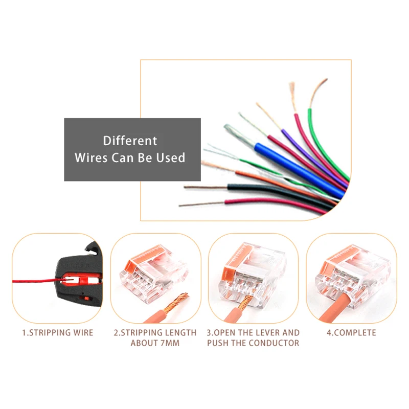 252/253/254/255 Mini Type Universal Compact Quick Wiring Conductor Push-in Terminal Block LED Conector 2/3/4/5 Pin AWG 18-12