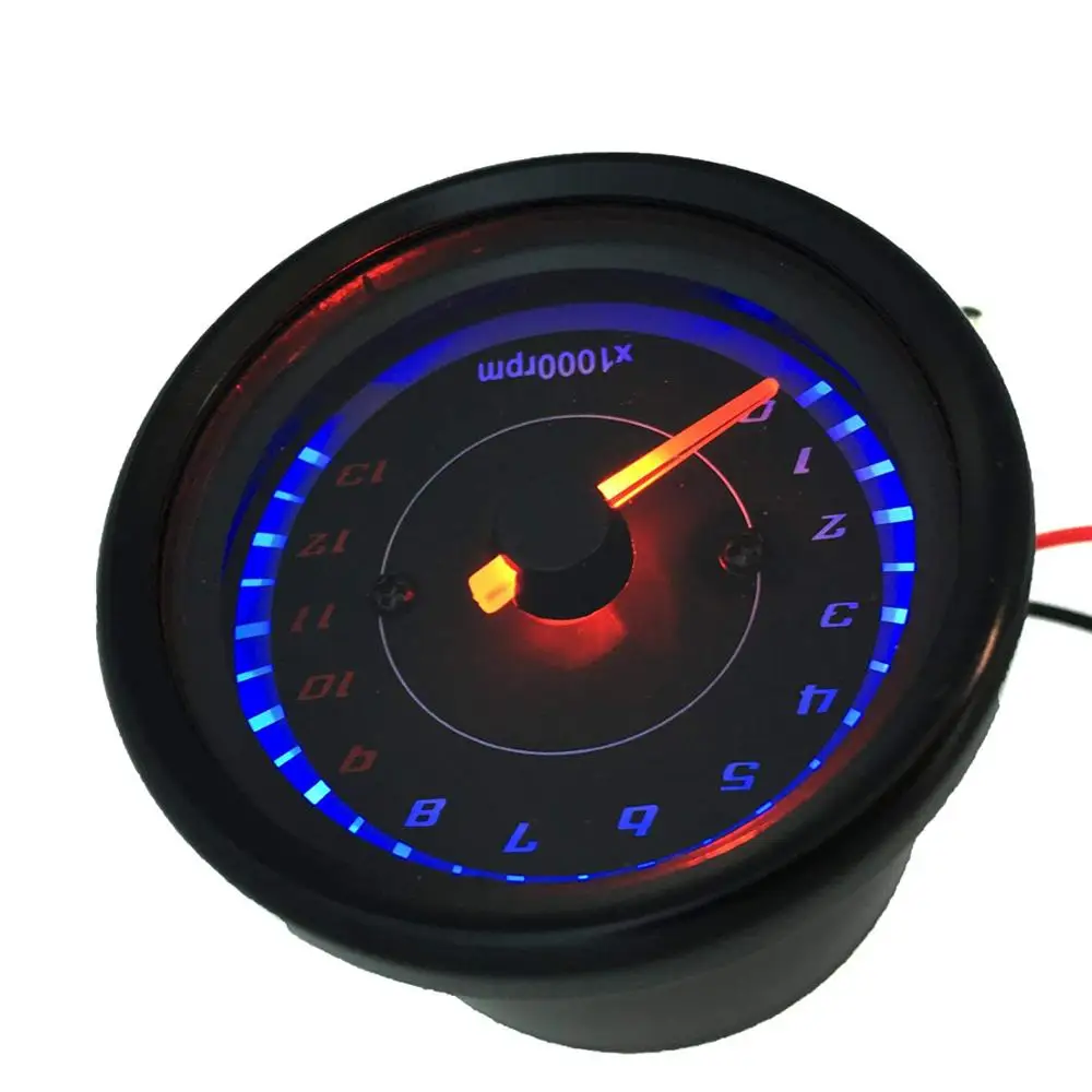 Motorcycle Tachometer LED Backlight Meter Gauge Rev Counter 0-13000 RPM 12V ATV Motorbike Universal