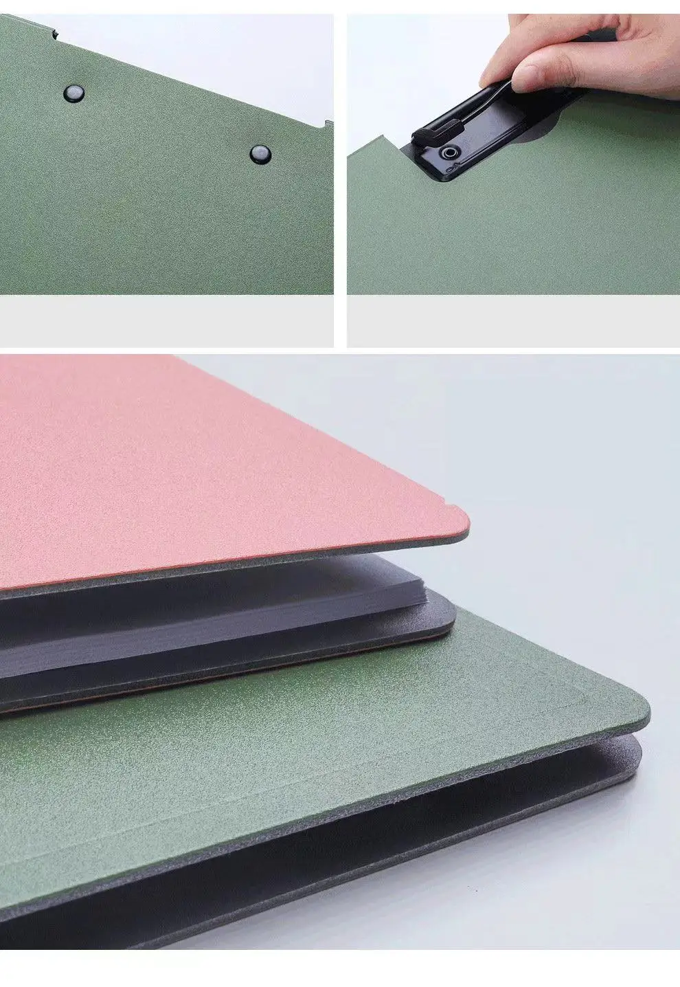 A4 Folder Multifunctional Organizer,Strong Clamp Insert   Hard Shell Writing Board Pad Finishing Folder for School Office