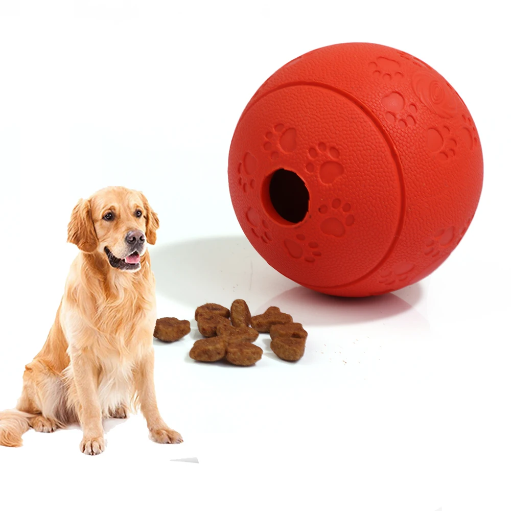 Soft Dog Leaking Ball Pet Snack Feeding Toy Food Leakage Control Interactive Dispensing Rubber Ball Chew Toys Dog Feeders