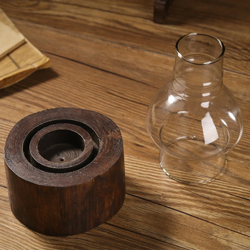 WHYOU-Southeast Asia Solid Wood Candlestick, Retro Candle Holder, Creative Desktop Decoration