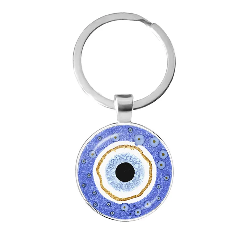 Porte-clé Cabochon en verre rond avec Photo religieuse, porte-clé de voiture, porte-clé avec breloques pour cadeau