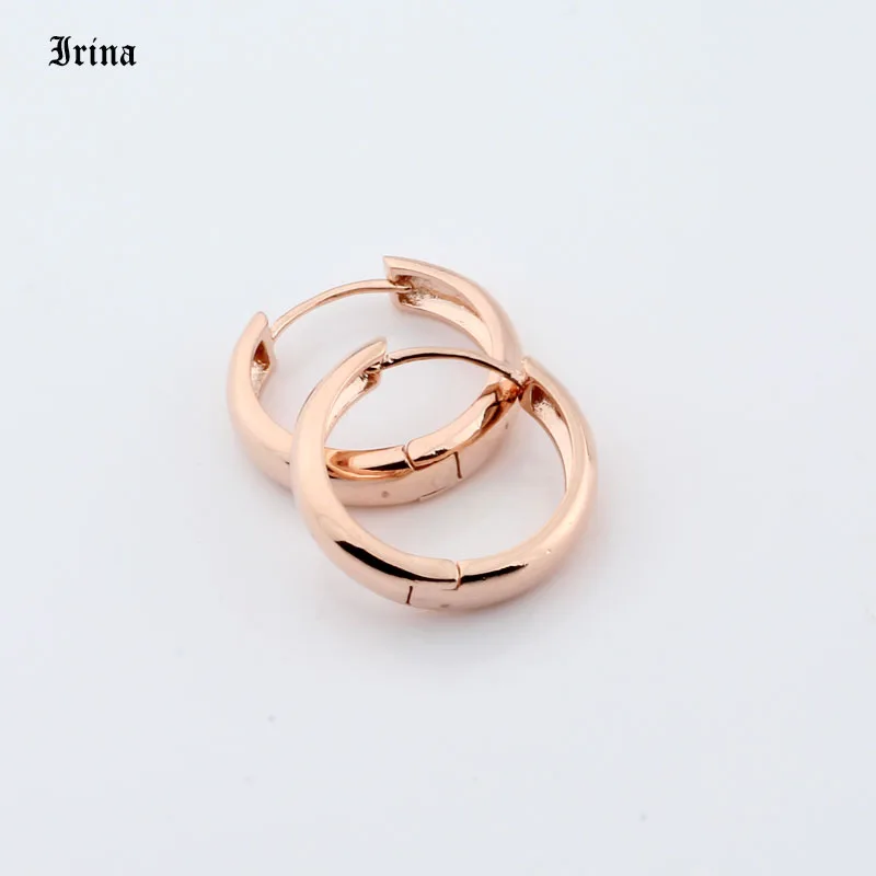 585 Rose Gold Color Hoops Earrings Round Copper Statement Earrings For Women Trendy Earings fashion jewelry Gift