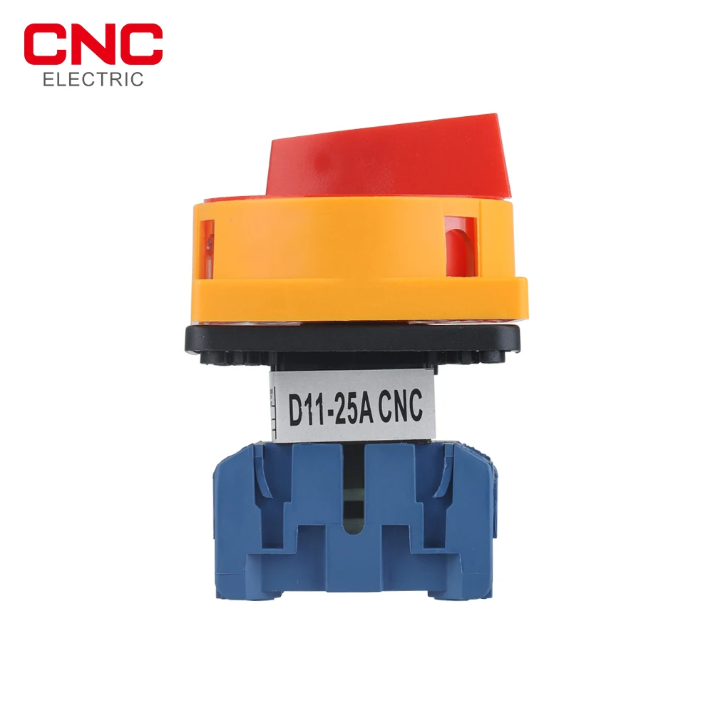 CNC D11-25 Rotary Switch Selector Changeover Cam Switch 25A 1 Phase 2 Position 4 Terminals Padlock