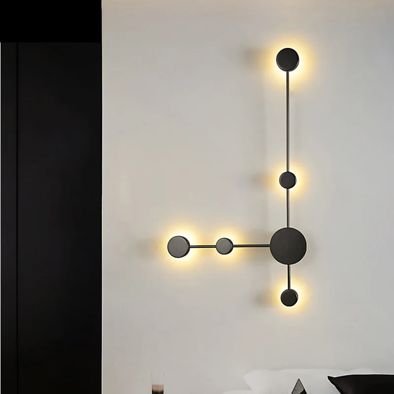 Modern LED Wall Lamp Simple Living Room Background Wall Light Bedroom Bedside Wall Sconce Creative Hotel  Hall Corridor Lighting