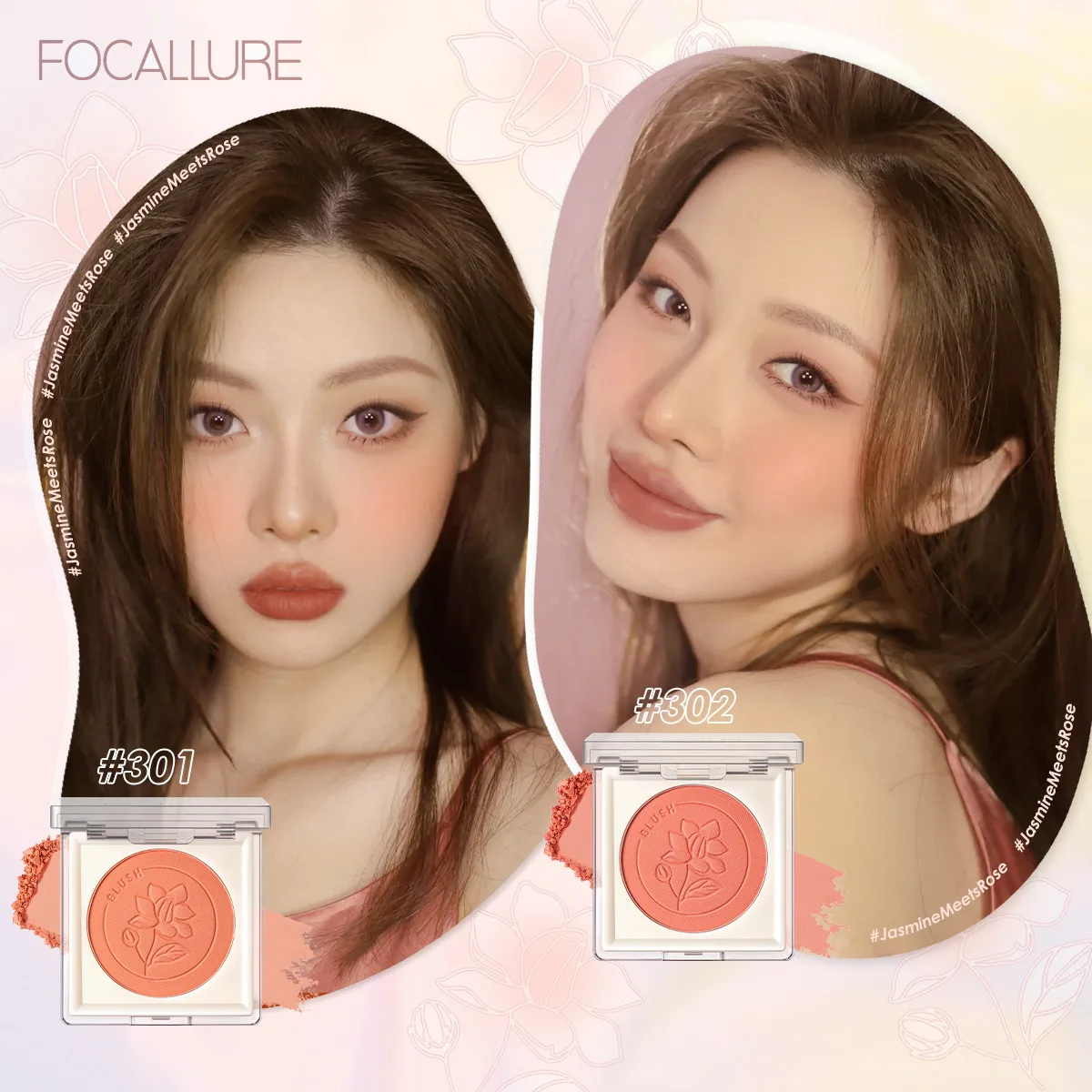 FOCALLURE 11 Colors Blush Makeup Palette Mineral Powder Red Rouge Lasting Natural Nude makeup Pink Blush Cosmetic