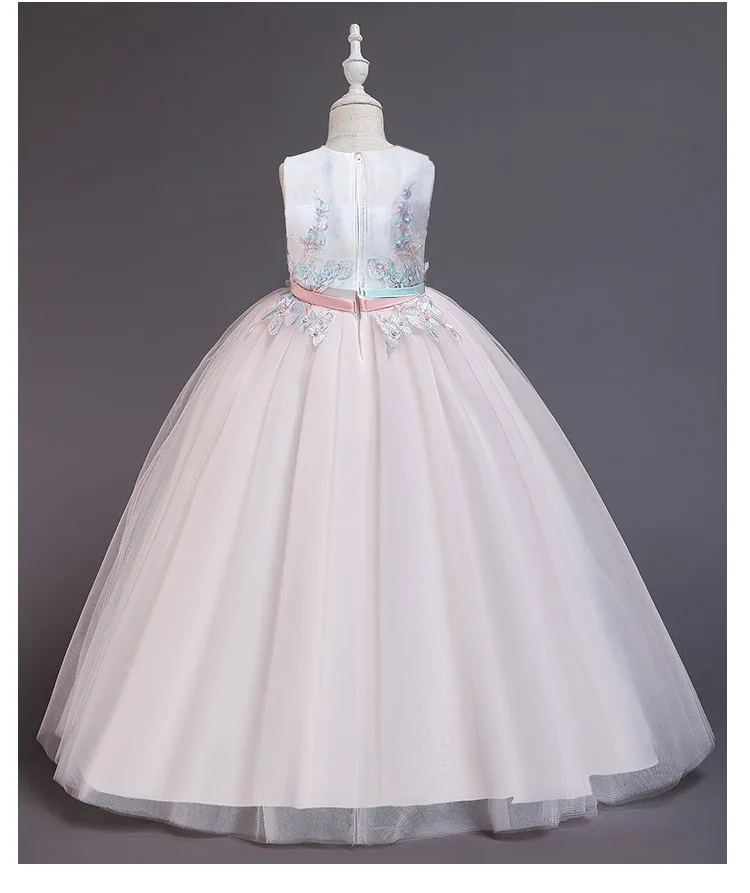 2022 Girls Dress Flower Girl Wedding Dress Kids Birthday Party Princess Dress for Girls Long Ball Gown Children Clothing 3-12 Y