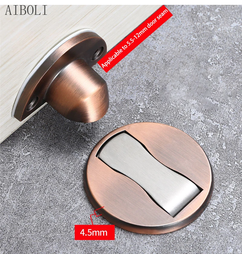 Magnetic Door Stops Door bump Stopper Hidden Holders Catch Floor Nail-free Doorstop Furniture Hardware Blocks Door To The Ground