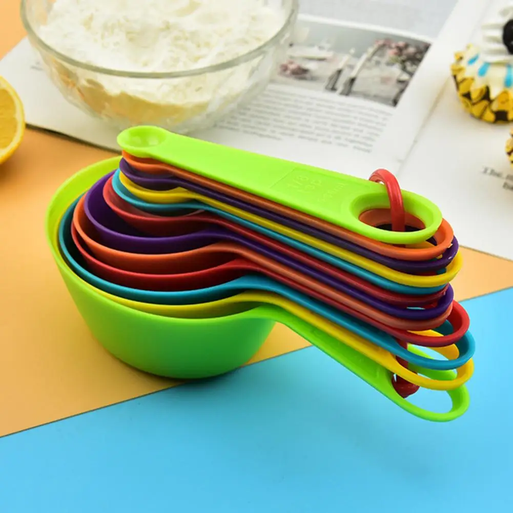 12Pcs Eco-friendly Measuring Spoons Sturdy Construction Plastic Flour Measuring Cup Spoon Set for Home