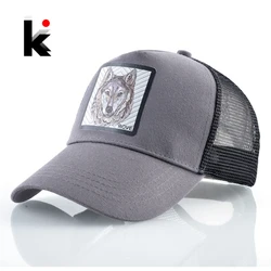 Fashion Baseball Cap With Wolf Patch Outdoor Breathable Mesh Visor Caps Men Snapback Hip Hop Baseball Hat For Women Visor Hats