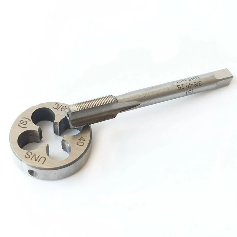 2PCS 3/8-40 Tap and die  UNS British US Made Right Hand Threading Tools For Mold Machining Hand Tools