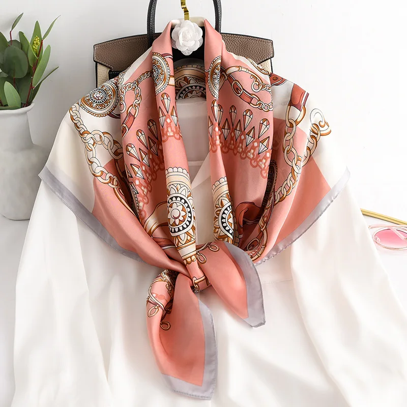 KOI LEAPING New fashion popular soft scarf Chain printing scarf shawl decorative headscarf Variety shawl hot sale gift