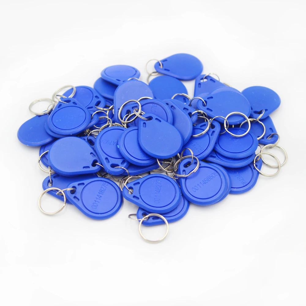 100 stk/partij 125 khz RFID Sleutelhanger NO3 ID Keyfob RFID Tag TK4100 Toegangscontrole Kaart Sticker Sleutelhanger Ring Proximity code numerieke