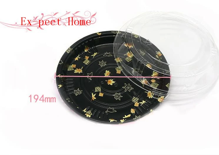 

Disposable Round Sushi Takeout Packing Box Large Disc Food Trays