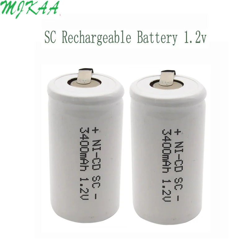 10/12/20pcs 1.2V Rechargeable Battery 3400mah SC Sub C Ni-cd Cell with Welding Tabs for Electric Drill Screwdriver Baterias