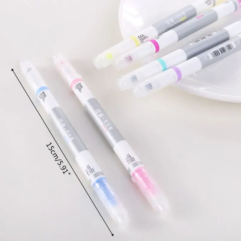 

6pcs/set Erasable Highlighter Pen Marker Pastel Liquid Chalk Fluorescent Pencil Drawing Stationery