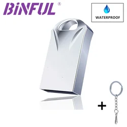 BINFUL-Mini clé USB étanche, 4 Go, 8 Go, 16 Go, 32 Go, 64 Go, 128 Go, mini clé USB, clé USB, cadeau de stockage LOGO