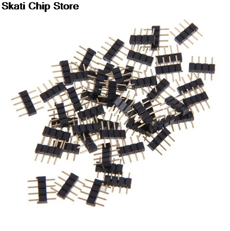 15 Stks/partij Led Connector Adapter 4Pin Naald Mannelijk Type Double 4 Pin Rgb Voor 3528 5050 Led Strip Licht Lamp met Pin Regeling