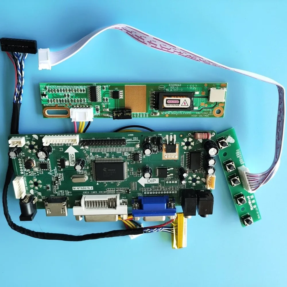 Kit para b141ew04 v3/b141ew04 v4 1280x800 m. nt68676 hdmi-compatível + dvi + vga lcd placa controladora de painel de áudio moitr display 14.1"