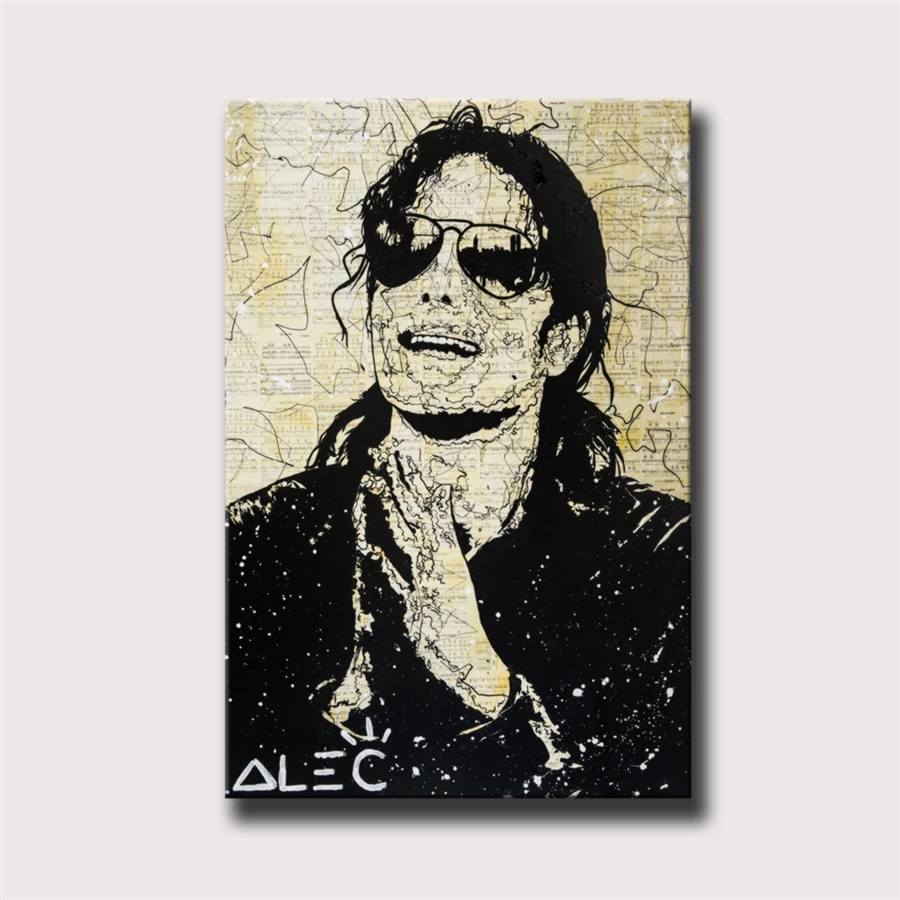 Alec Monopolys Michael Jackson HD Wall Art Canvas Poster Print Canvas Painting Decorative for Office Living Room Home Decor