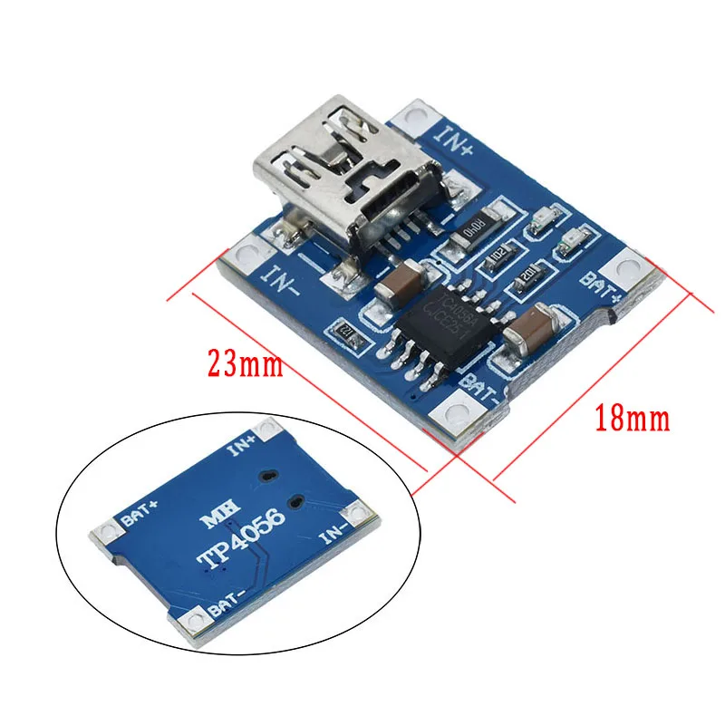 Placa de carga de batería de litio con módulo de protección para Arduino, electrónica inteligente, 5V, tipo c, Micro USB, 1A, 18650, Kit Diy