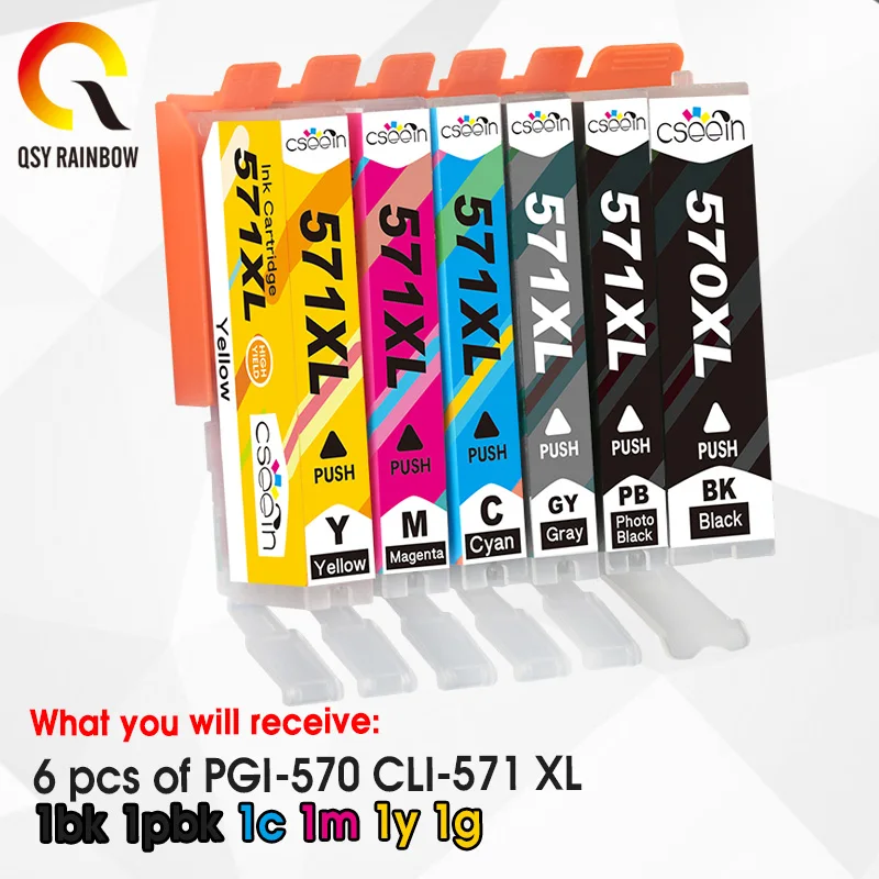 PGI-570XL CLI-571XL DLA Pixma TS 5055 9055 5050 5051 5052 5053 Wkład atramentowy do drukarki pgi570 cli571 pgi-570 pełny wkład atramentowy