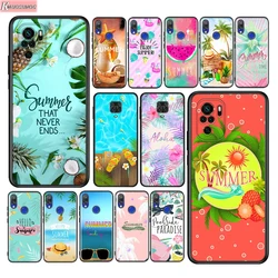 Hello Summer Coconut For Xiaomi Redmi Note 12 11 11T 10 9 8 7 6 5 4 Pro 5G 4G Silicone Soft Shockproof Black Phone Case