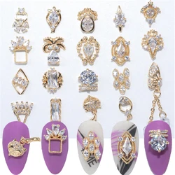 1Pcs Charm Alloy Shiny Zircon 3D Nail Art Rhinestones Decorations Luxury Crystal Nail Jewelry Manicure Design Accessories