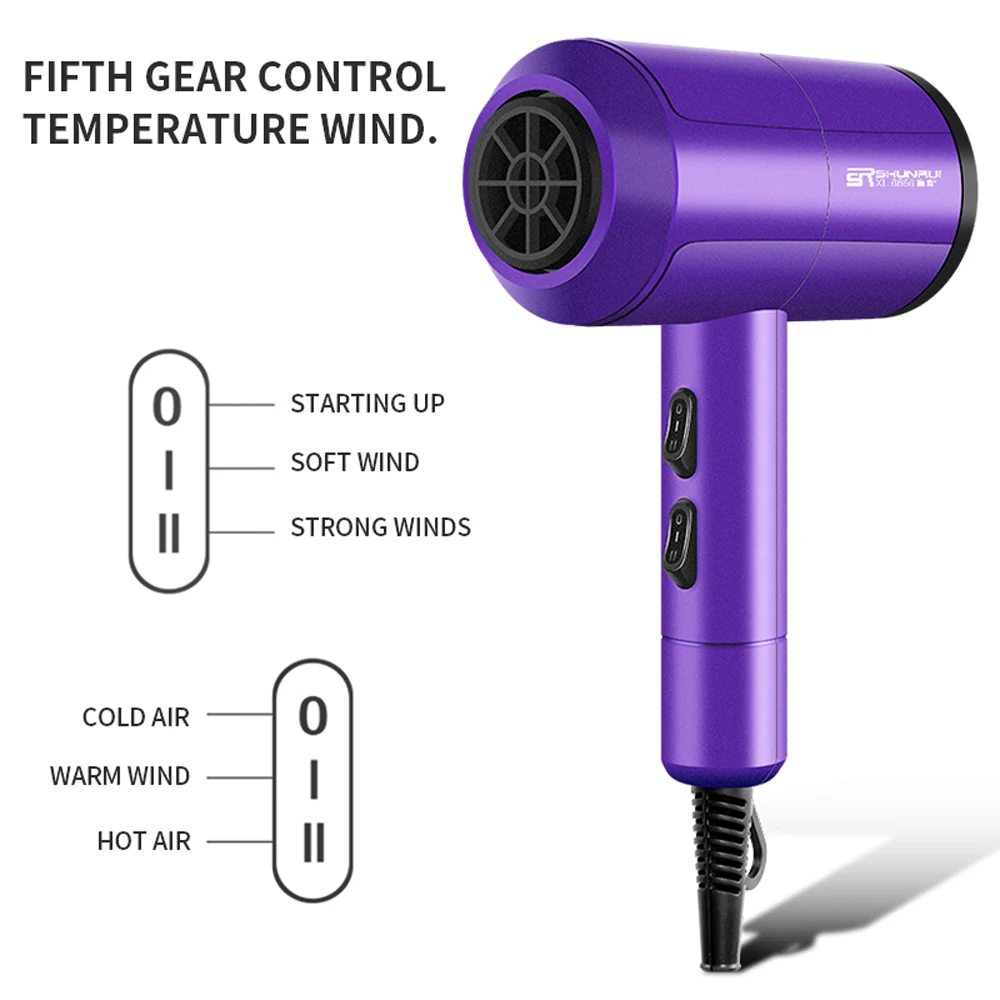 Baru Profesional Palu Pengering Rambut Kuat Angin Salon Pengering Rambut Panas & Dingin Kering Negatif Ionik Palu Blower Pengering Rambut Listrik