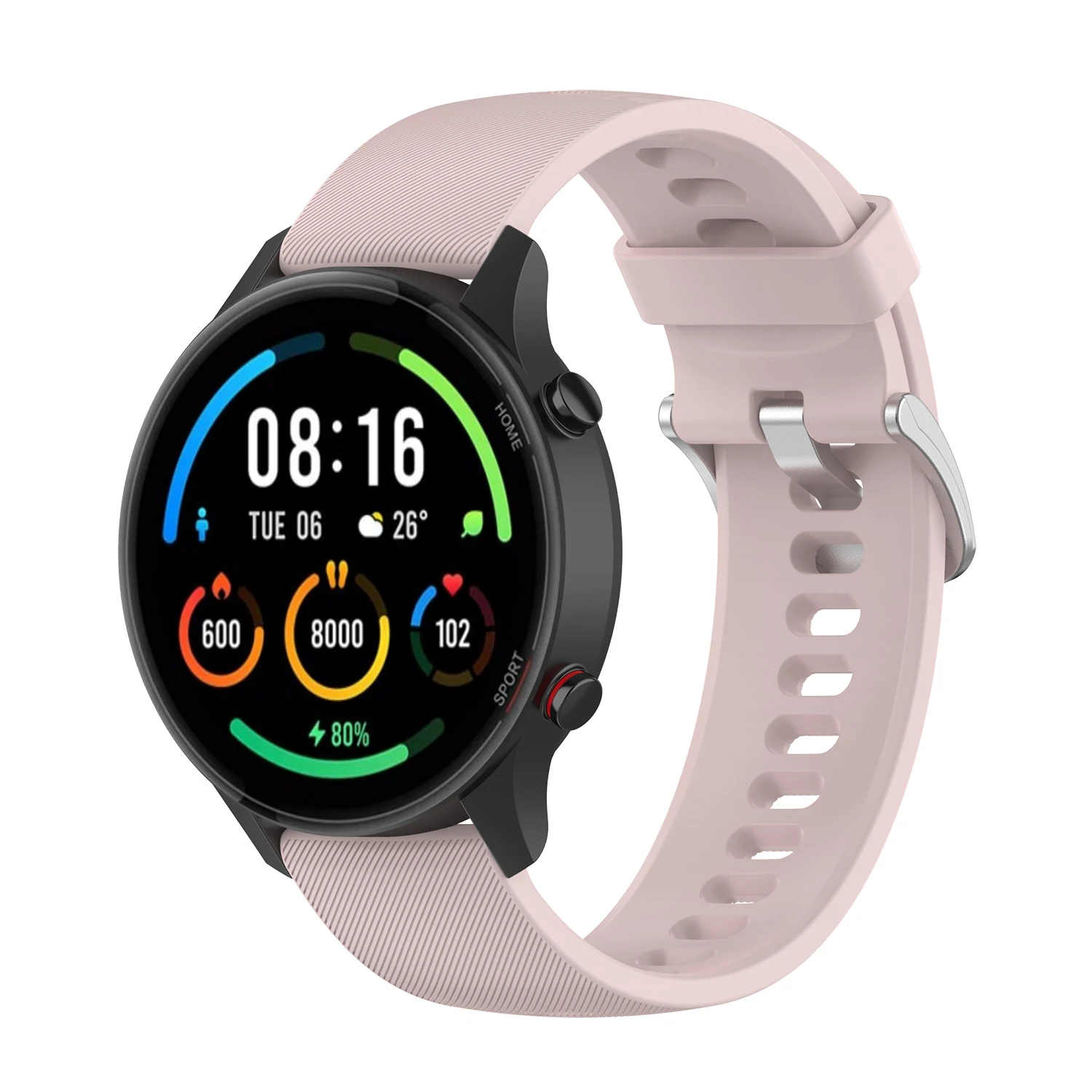 Pulseira de silicone para Xiaomi MI Watch, Pulseira esportiva inteligente, Pulseira esportiva colorida, Strap Case, 22mm