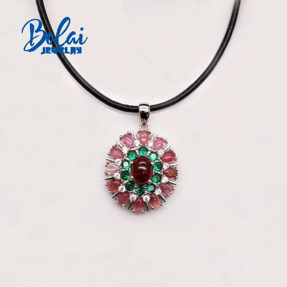 

2021 New Natural Pink Tourmaline Pendant 925 Sterling Silver Light Luxury Fashion Perfect for daily wear of exquisite jewelry