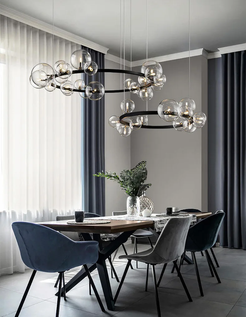 

Nordic Living Room Chandeliers Lamp Modern Atmosphere Light Luxury Bubble Dining Room Hanging lamps