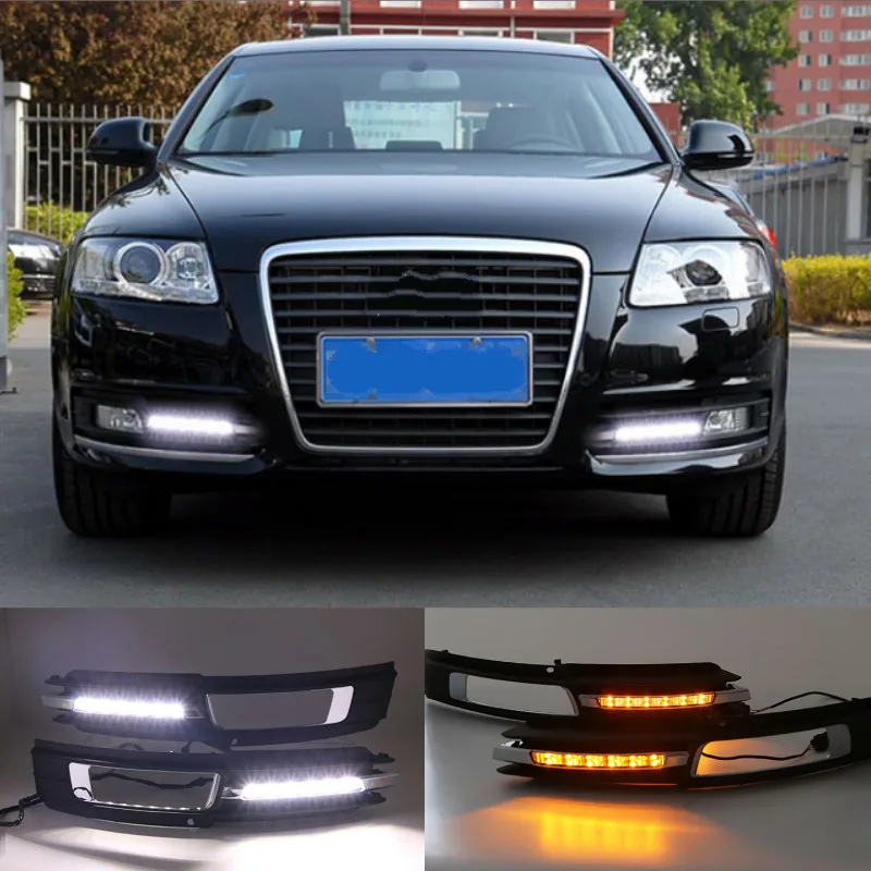 

For Audi A6L A6 C6 2009-2011 For Quattro RS Cabriolet Allroad Front LED Daytime Running Light DRL Light Fog Lamp Cover